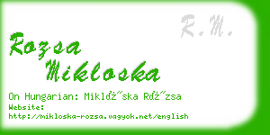 rozsa mikloska business card